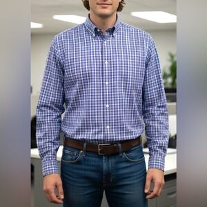 J. Crew Button Down Shirt Plaid Ludlow 120's 2 Ply Long Sleeve Blue Pink Classic